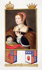 Muotokuva Skotlannin kuningattaresta Margaret Tudorista (1489-1541) "Kuningatar Elisabetin hovin muistelmista" Daniel Mytensin (n. 1590-1642) muotokuvan jälkeen, joka julkaistiin vuonna 1825 (wc ja guassi paperilla)